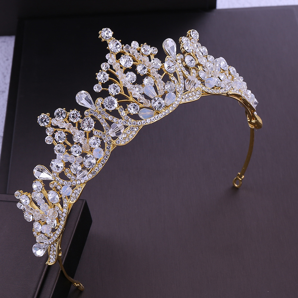 Fashion Crown Flower Alloy Rhinestone Crown 1 Piece display picture 4