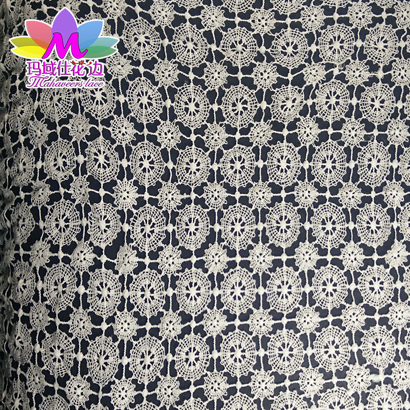 玛域仕 新款满幅水溶花边面料 牛奶丝水溶面料厂家直供