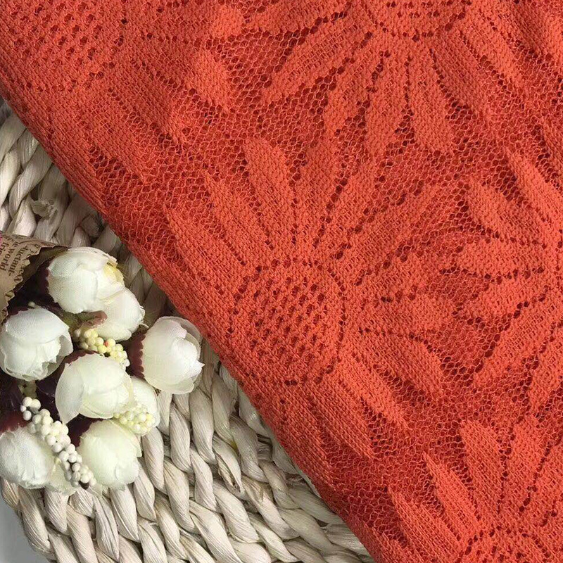 新款全涤蕾丝面料  无弹女装针织面料 网布蕾丝时尚连衣裙布料