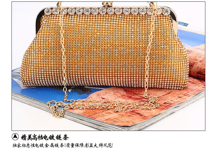 Rhinestone Dinner Bag New Handmade Diamond With Handle Evening Bag display picture 10