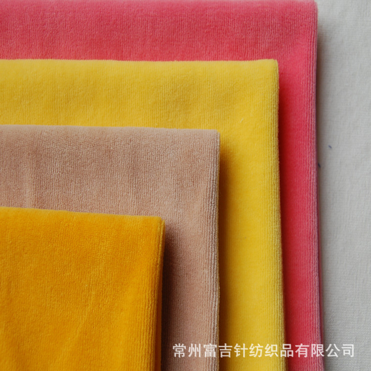 新品供应天鹅绒单面提花天鹅绒CVC针织服装面料 厂家直销