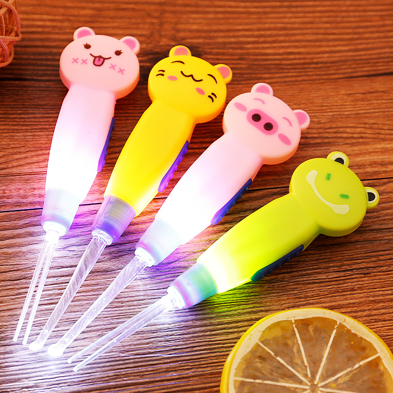 Cartoon removable glowing ear picking with animals for ears