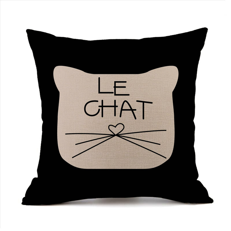 Cute Animal Linen Pillow Cases display picture 4