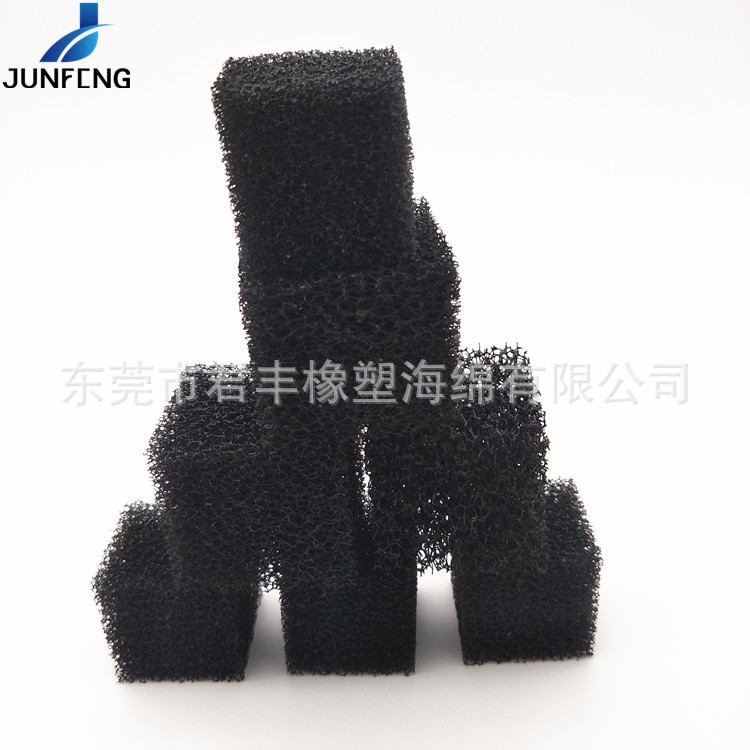 厂家供应 污水处理过滤海绵柱 黑色粗孔废水处理净化海绵