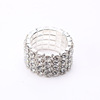 Shiny silver elastic gemstone ring, 4mm, wholesale