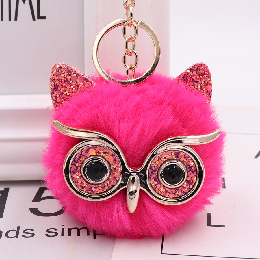 Cute Owl Alloy Plush Unisex Bag Pendant Keychain 1 Piece display picture 4