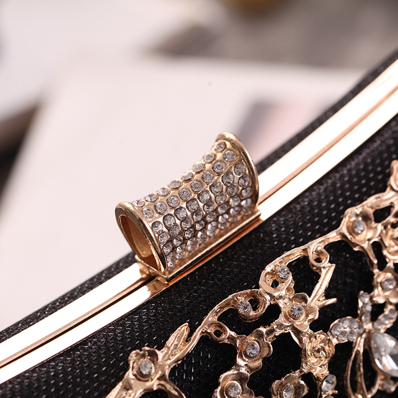 Hand Bag Female Banquet Bag Openwork Diamond Evening Dinner Bag Red Carpet Clutch display picture 14