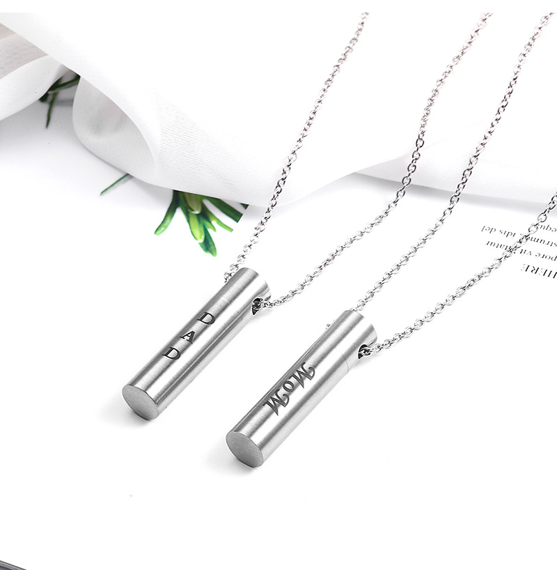 Wholesale Cylindrical Storage Necklace Titanium Steel Pendant Nihaojewelry display picture 2