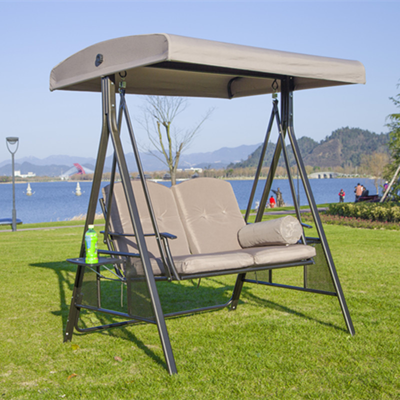 戶外秋千吊椅搖椅巴拿馬秋千花園庭院露台秋千椅鐵藝吊籃大秋千椅