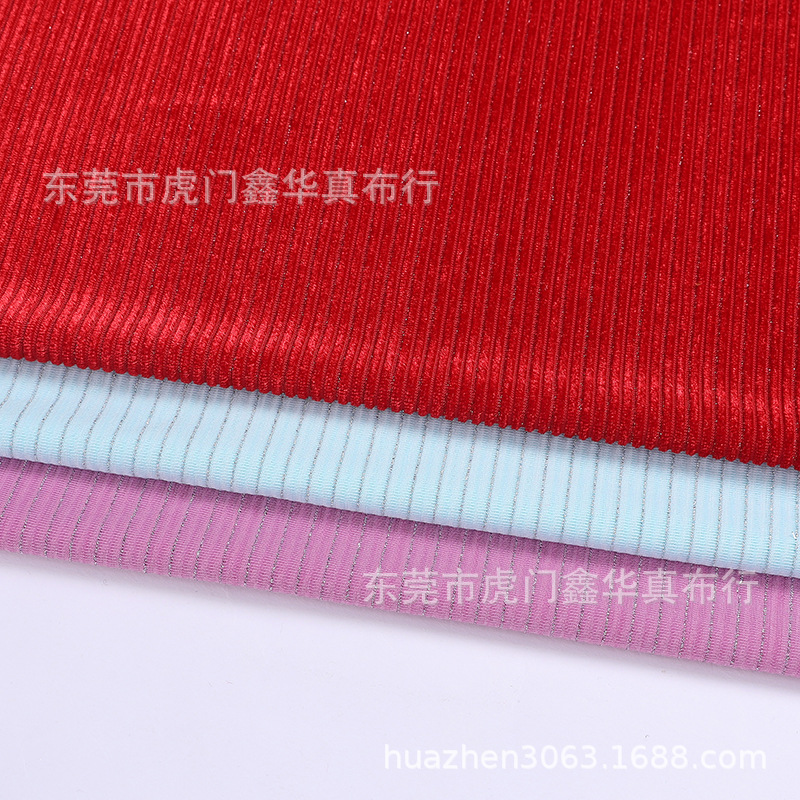 现货供应 进口四方立绒单色抽条银丝 新品爆款丝绒时尚女装面料-阿里巴巴