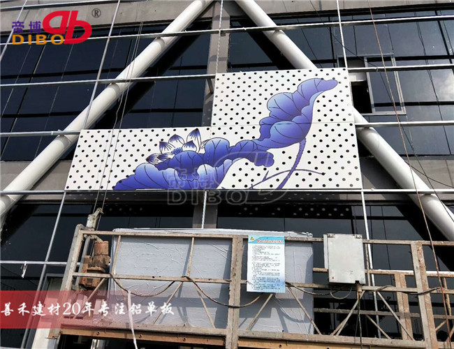 铝板uv打印3D彩绘图案 幕墙铝单板uv山水画