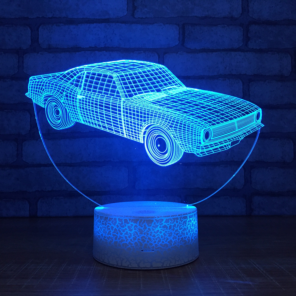 亚马逊爆款 爆裂纹3D灯小夜灯台灯