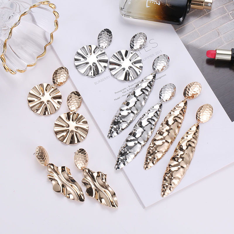 Plating Design Fashion Geometric Plating Alloy No Inlaid Drop Earrings
