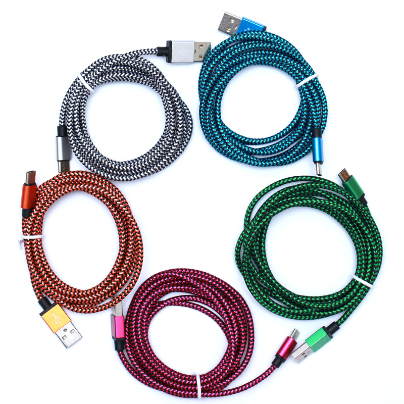 Slangenweefselgegevens geschikt voor Huawei Honor Xiaomi-telefoon Type-C Android-oplaadkabel van aluminiumlegering_voghion.com