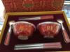 Chopsticks, spoon, children's set, silver 999 sample, 3 piece set