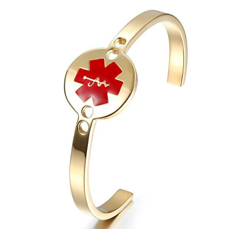 Scepter Snake Shape Logo Stainless Steel Women's Open Titanium Steel Bracelet Medical Alert Wholesale Customized Logo Jewelry