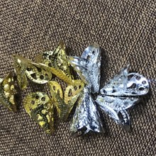 宫廷十八子水滴花包配件铜镀金花丝坠角琉璃花托 朝珠手串DIY配件