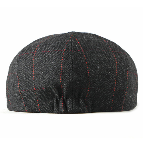 Men's British Retro Wool Beanie Beret Hat for Middle-Aged Adults, Autumn/Winter New Style Octagonal Hat, Leisure Painter Hat