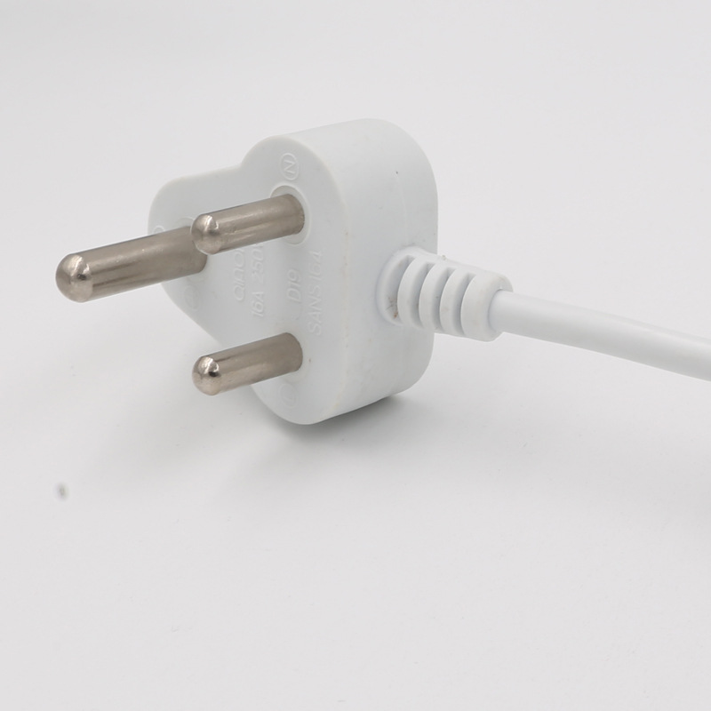 三芯印度电源线插头 漏电保护插头 南非印度三插电源线插头定制