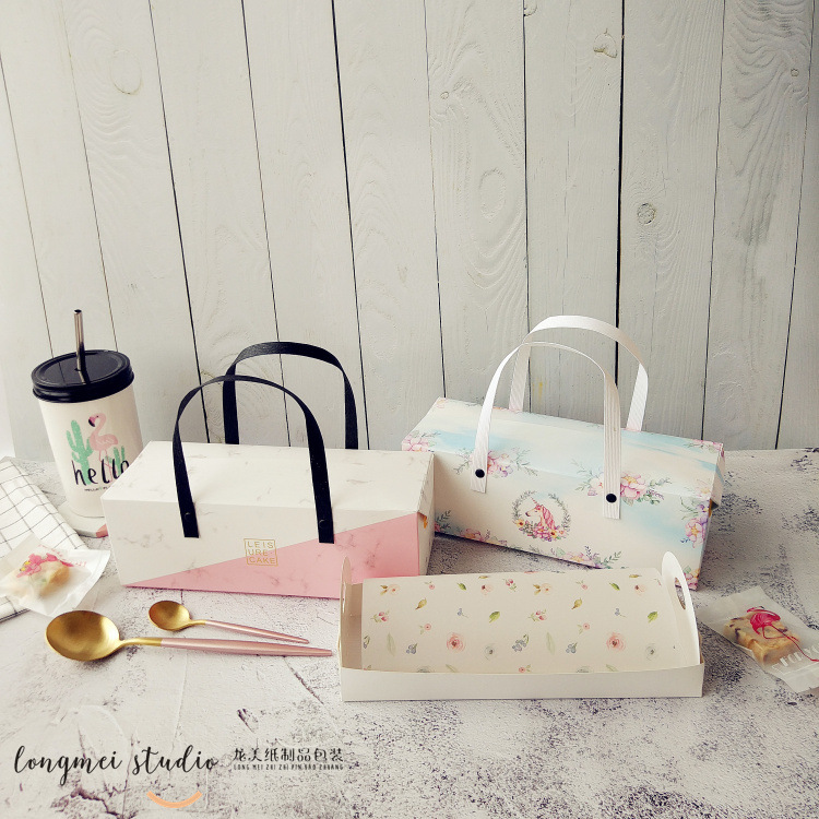 蛋糕卷盒瑞士卷手提盒戚风奶冻卷盒雪花酥手提盒