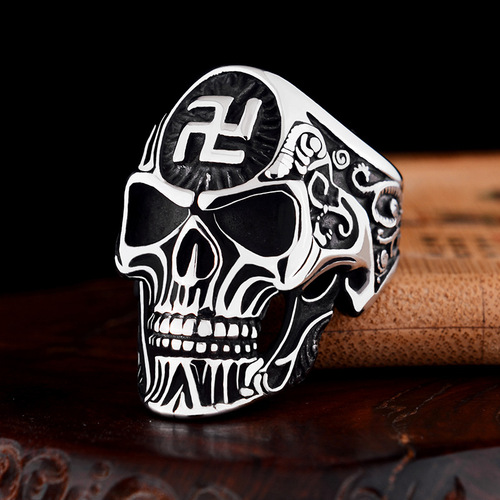 European and American skull ring men's retro hip-hop dark ring cross-border jewelry Amazon AliExpress