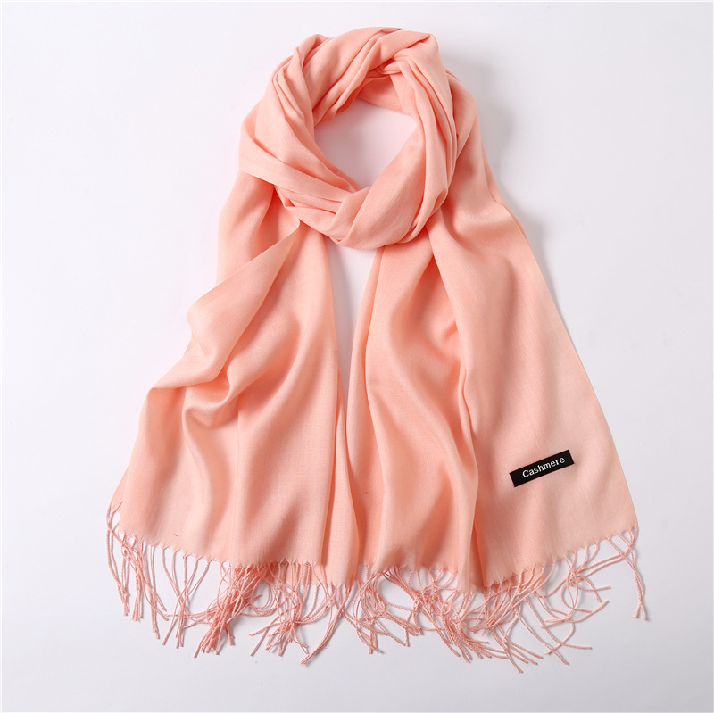 Unisex Elegant Solid Color Imitation Cashmere Tassel Winter Scarves display picture 5