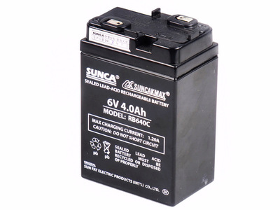 SUNCA新佳正品RB640C手提应急灯蓄电池6V4AH铅酸电池可充电电瓶