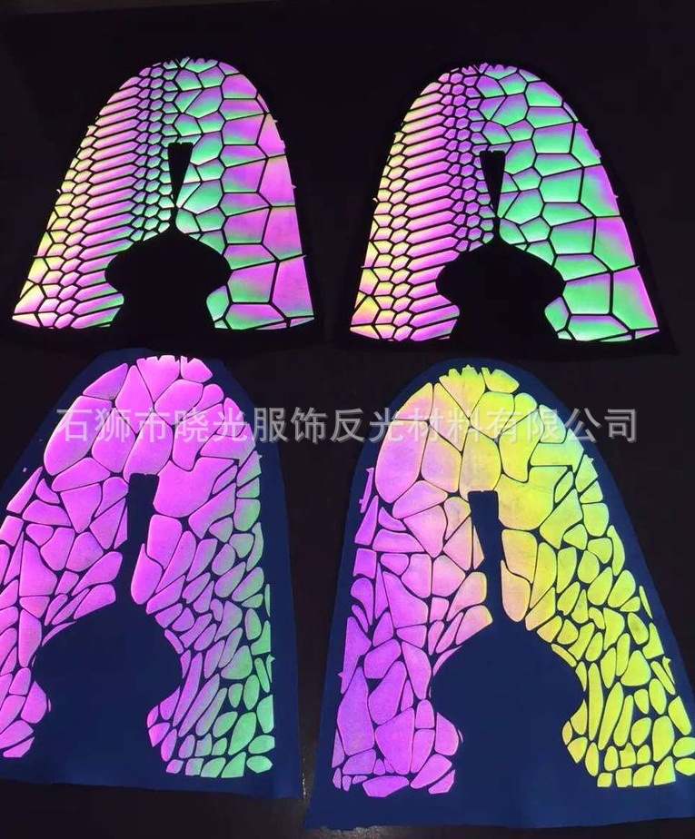 厂家出售 幻彩反光鞋面反光材料面料 高亮反光材料