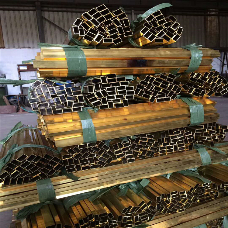 加工销售方矩形空心黄铜管 外方内圆异形装饰黄铜管