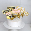 Cake plug -in bumps burn perfusion square pentagram Birthday cake decorative plug -in cake 插 插 plug -in decoration