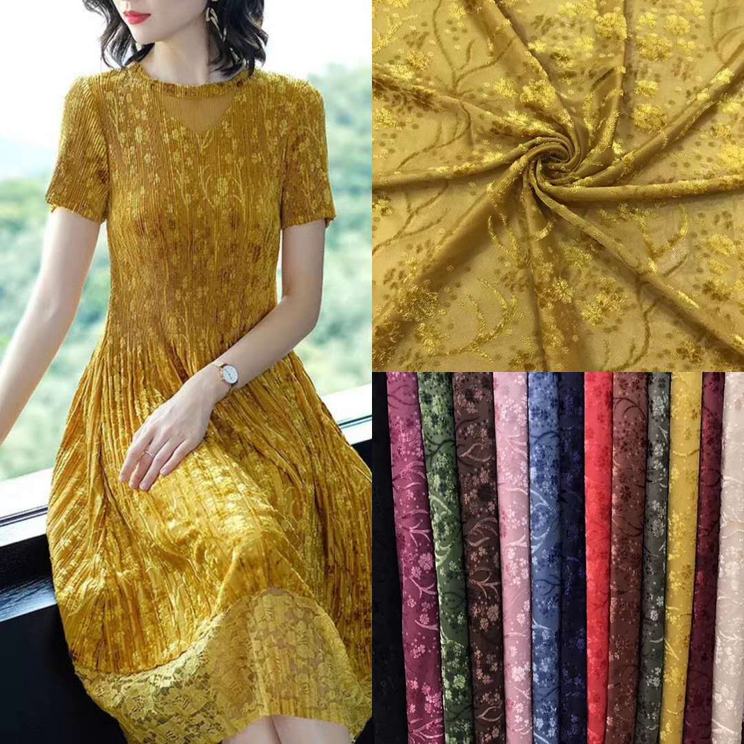 厂家直销批发丝绒提花蕾丝面料 柔软立体拼接连衣裙礼服蕾丝面料