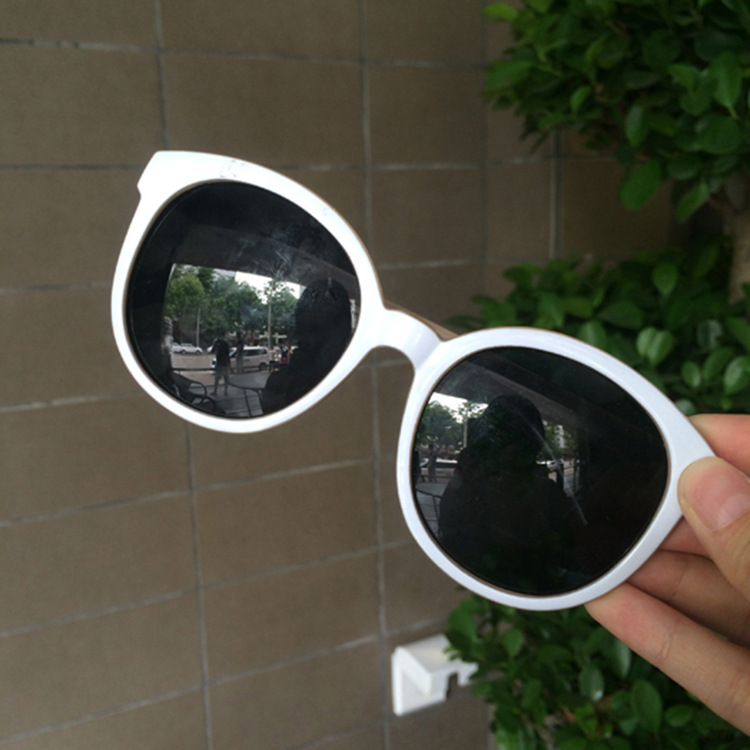 Korean-style Harajuku Sunglasses Women's Retro Round-frame Sunglasses Off-white Frame Face-fixing Jelly Powder Glasses