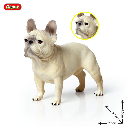 Cross-border solid simulation wild animal dog model French bulldog pet dog children's figure toy wholesale