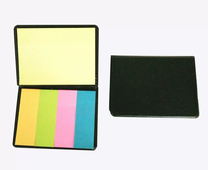 Cross-border exclusive supply of creative sticky notes/post-it notes pu fluorescent note pads leather note wholesale