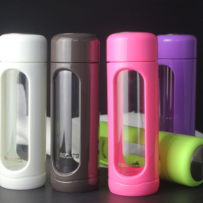 Pyrex glass lady business affairs vehicle Water cup originality double-deck Portable Readily Cup Fall Heat