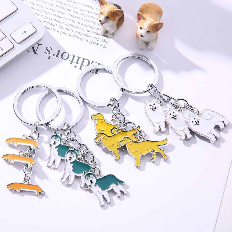 25g Weight Slip-on Clasp Closure Type Keychain Classification 1 Piece Quantity Daily Occasion Zinc alloy Material Dog Pattern Unisex Gender Cute Style 1 Piece Cute Dog Zinc Alloy Unisex Slip-on Keychain 11