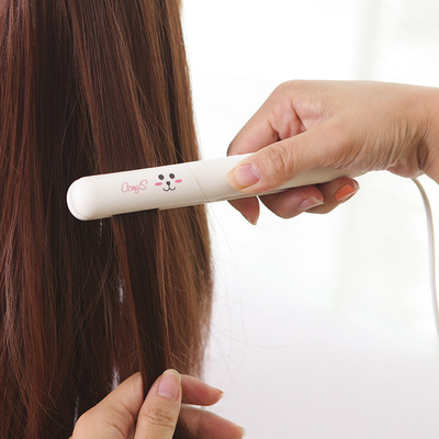 廠家批發迷妳卡通直發卷發器卷直兩用電卷發棒多功能便攜式電夾板