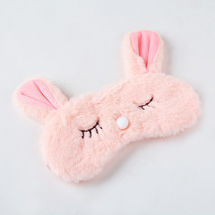 Cross-border 3D Pink Plush Rabbit Eye Mask Koala Light Blocking Cartoon Sleep Mask New Arrival
