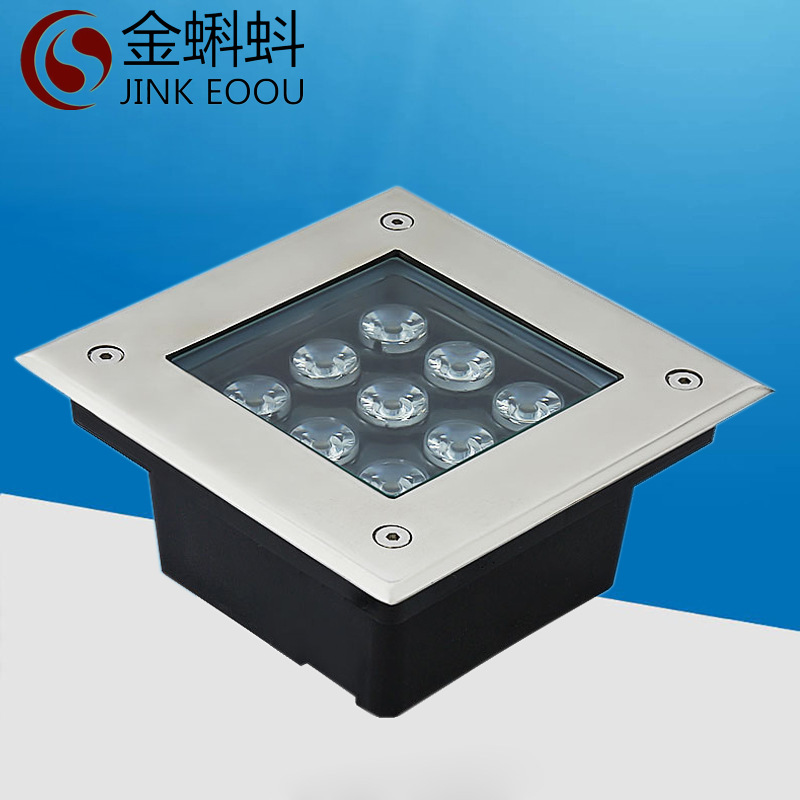 LED地埋燈 戶外防水埋地燈正方形草坪射燈 嵌入式不鏽鋼方形地燈