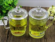 丽尊玻璃把杯冷饮杯啤酒杯茶水杯牛奶杯果汁杯会议杯老板杯带盖杯