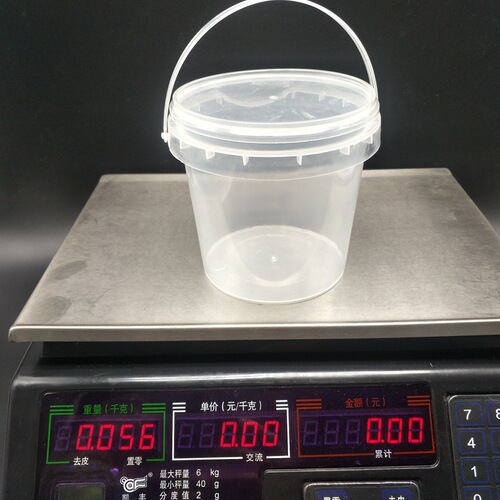 Source factory 1 liter round transparent toy storage bucket Guka packaging bucket food grade milk tea ice powder portable bucket