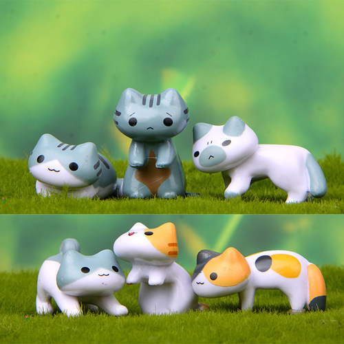 6 Japanese cat and cat backyard hand-made DIY small fresh and versatile gardening micro-landscape succulent landscaping dolls