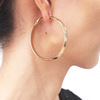 Fashionable hula hoop, metal earrings, jewelry, accessory, European style