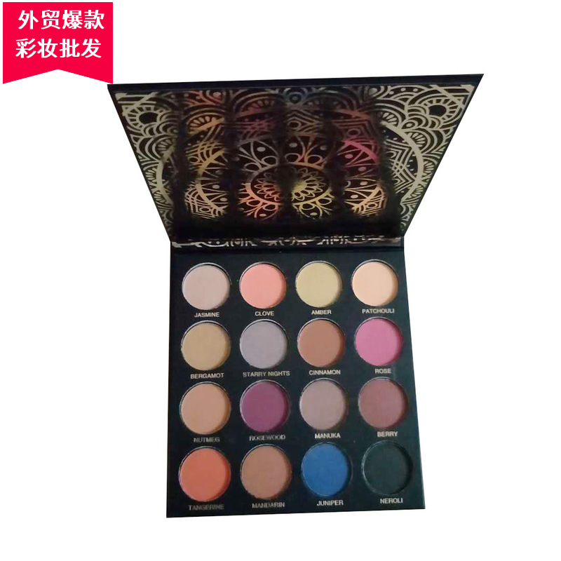 外贸热销ACE BAUTE16色眼影盘 黑八卦哑光防水彩妆盘 现货批发|ru