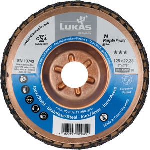 千叶砂轮 V4 （CER），钢制固定盘，倾斜 用于加工钢件和不锈钢