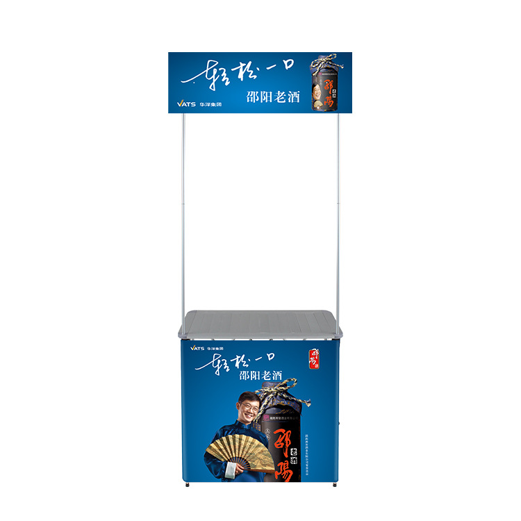 Guangzhou Promotional Desk Manufactor supply portable Aluminum Table Display rack Market candy Drinks Try to eat Promotional Desk
