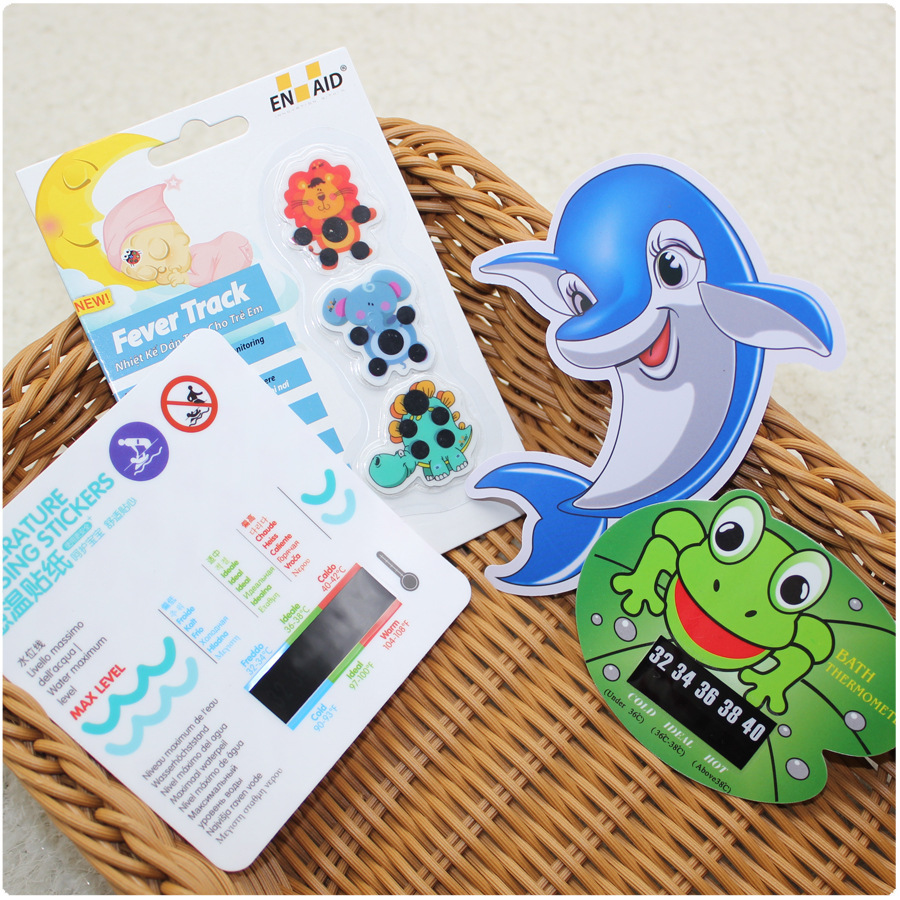 Dolphin Baby shower card new pattern Baby bath Dedicated Bath water Temperature measuring card Cross border