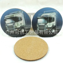 3D光柵印刷木質杯墊4MM厚高密度MDF板杯墊立體圖案隔熱杯墊定制