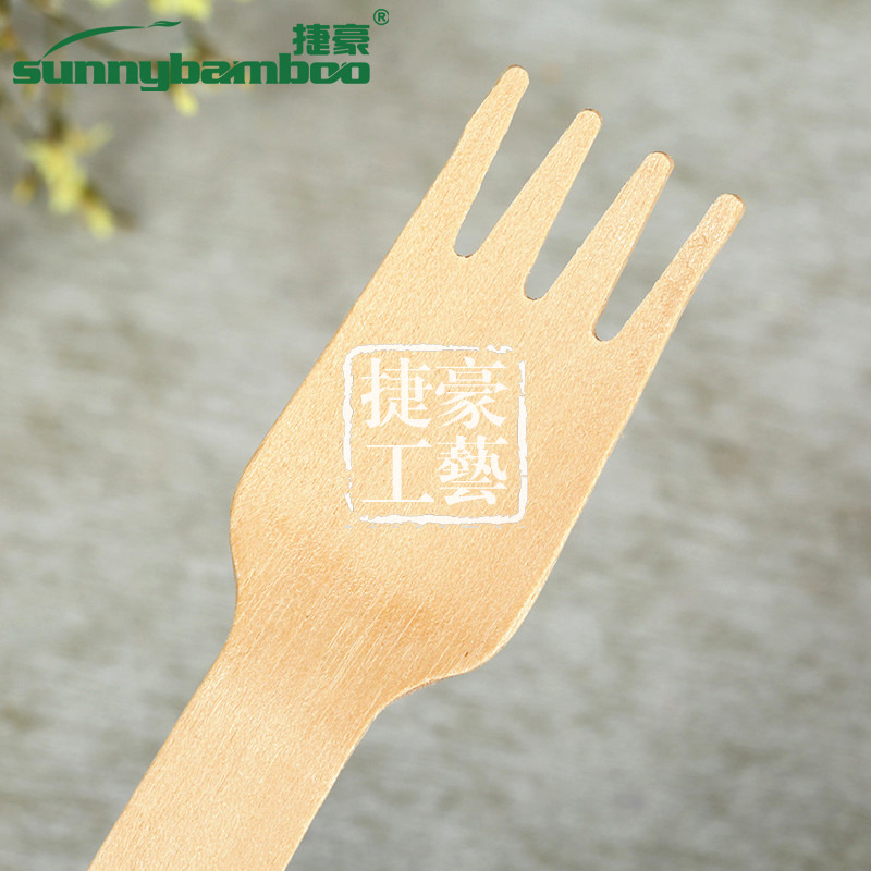 Wholesale of disposable wooden knives, forks and spoons in natural wood color, multi-purpose fruit and food disposable tableware, table forks and household wooden forks detail image 9