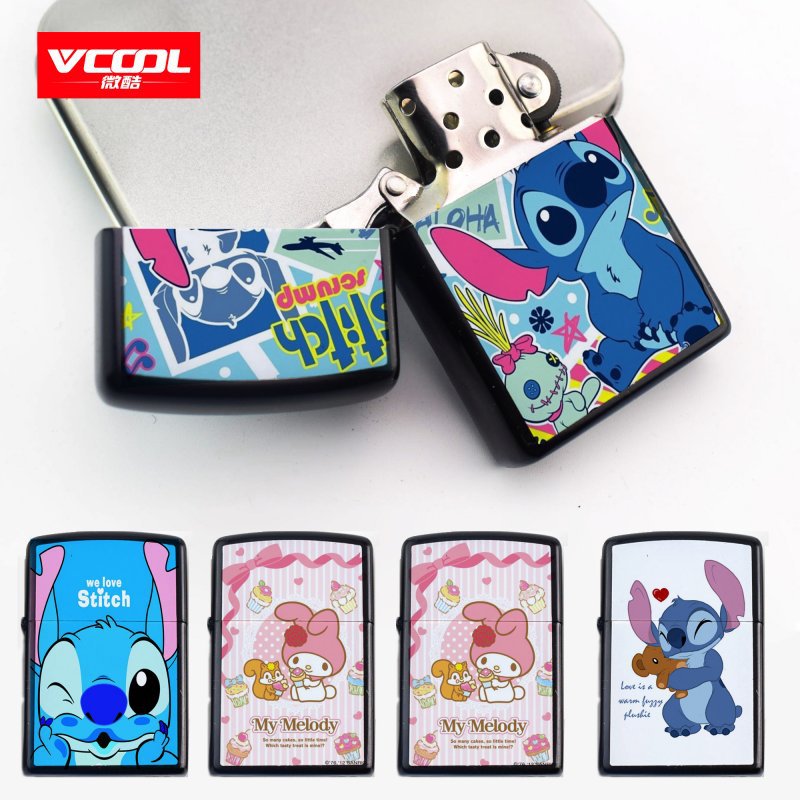 美乐蒂史迪奇动漫打火机 老式煤油复古防风火机 可以定图案
